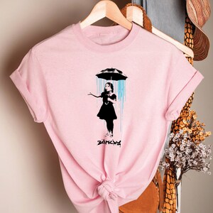 Camiseta de Banksy Umbrella Girl, camiseta con arte de Banksy