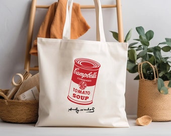 ART SOUP Tote Bag, Soup Bag, Art Totebag, Art Bag, Art Gift, Pop Art Bag, Art Artist Bag, Canvas Bag