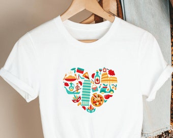 Italy Love Bella Canvas Tee Shirt, Italian Christmas Gift