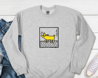Keith Haring BARKING DOG Tee,Dog Sweatshirt,Doodle Shirt,Dog Shirt,Dog Mom,Dog Dad,Doodle Art,Keith Haring,Art Gift,Artist Sweatshirt