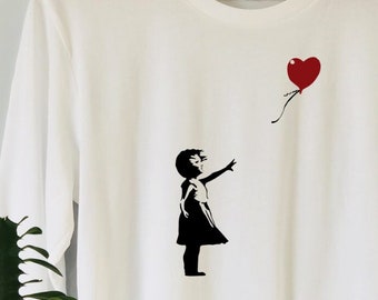 Banksy Girl With Balloon Long Sleeve Minimal Street Art Graphic Unisex Cotton Hoodie