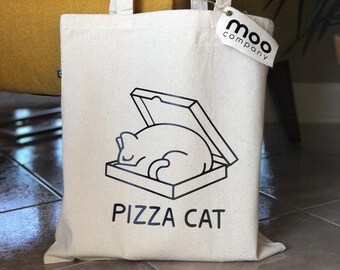 PIZZA CAT Bag, Cat Tote Bag, Cat Tote, Cats, Meow Bag, Yummy Bag, Yummy Cat