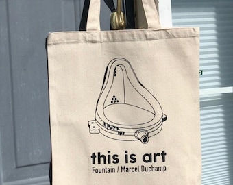 THIS IS ART Bag, Art Bag, Marcel Duchamp, Artist Tote Bag, Contemporary Art, Dadaism, Art Tote Bag, Canvas Bag, Eco Friendly Recycled Bag