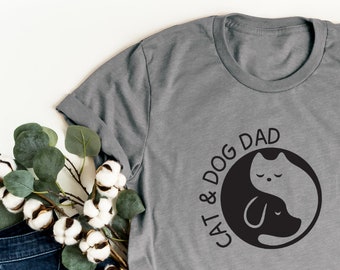 Cat and Dog Dad T-Shirt, Dad T-Shirt, Dad Tee, Dog Dad, Christmas