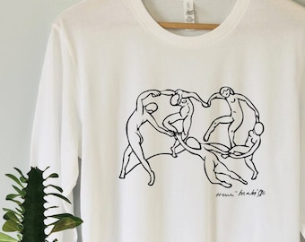 The Dance By Henri Matisse Long Sleeve With Minimalist Line Art And Modern Artistic Design