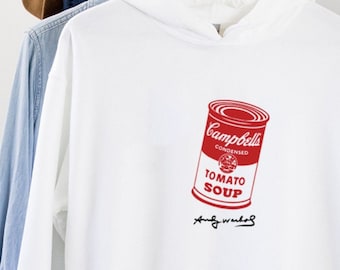 Pop Art Soup Can Hoodie Inspired By Modern Art And Creative Painter Aesthetic