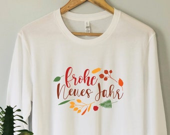 Frohe Neues Jahr Long Sleeve, German New Year Tee