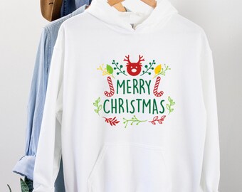 Merry Christmas Hoodie, Holiday Cotton Shirt