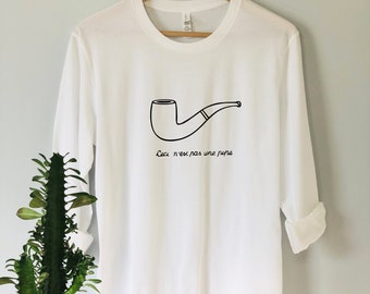 This is not a PIPE Long Sleeve, Rene Magritte, Art Tee, Magritte, Art, Artist Shirt, Aesthetic, Bohemian, Trendy, Vintage, Retro