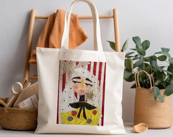 PRETTY BETTY Bag, Collage Tote Bag,Collage Bag,Fabric print,Illustration Bag,Illustration Tote Bag,Art Bag,Artist Tote,Canvas Bag,Artist Bag