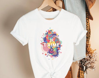 Je T'aime Shirt, Floral Anatomical Heart Tee, French Valentine's Day Gift, I Love You In French, Romantic Paris Aesthetic, Botanical Love