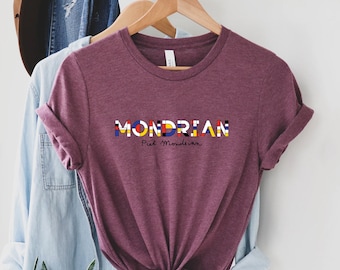 PIET MONDRIAN  Shirt, Abstract Art T-Shirt, Modern Art Gift, Art Teacher Tee, Geometric Color Block Top, De Stijl Aesthetic, Painter Gift