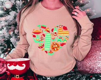Italy Heart Hoodie With Iconic Italian Symbols Colorful Travel Design Soft Unisex Long Sleeve