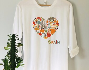 SPAIN LOVE Hoodie, I love Spain, Spain Shirt, Espana, Spain Shirt Hoodie, Spanish style, Spain Hoodie, Spain Gift, Spanish Christmas