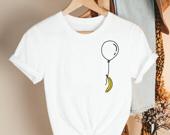 FLYING BANANA T-Shirt, Balloon Tee Shirt, Banana Tee, Banana, Balloon, Balloon T-Shirt, Trend Tee, Design Tee Shirt, Creative Tee Shirt