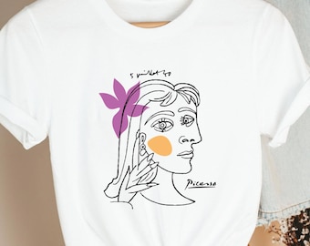 SHY JULIETTE by Picasso 1954, Picasso Shirt, Picasso Tee, Cubist Tee, Artist Shirt, Picasso Art, Artist Tee, Painter Tee, Artwork Tee Shirt