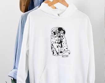 The Kiss By Gustav Klimt Hoodie With Gold Inspired Modern Art Design