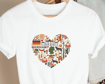 GERMANY LOVE Tee Shirt, German Christmas, German Tee Shirt, German style, German New Year, German Christmas, German Gift