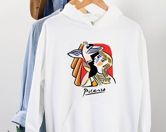Picasso Mocking Bird Hoodie, Abstract Art Sweatshirt, Colorful Animal Sketch, Museum Exhibition Gift, Art History Pullover,
