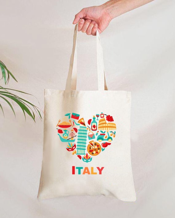 ITALY LOVE Tote Bag, Italy Tote Bag, Italy Bag, Italy Tote, Italy Gift, Italian style, Italian Gift, Italian Culture, Italy, Italian Job
