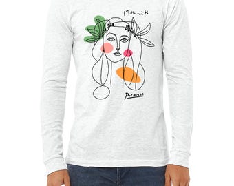 War And Peace 1952 Hoodie Abstract Line Art Face Minimalist Modern Art Long Sleeve Unisex Graphic