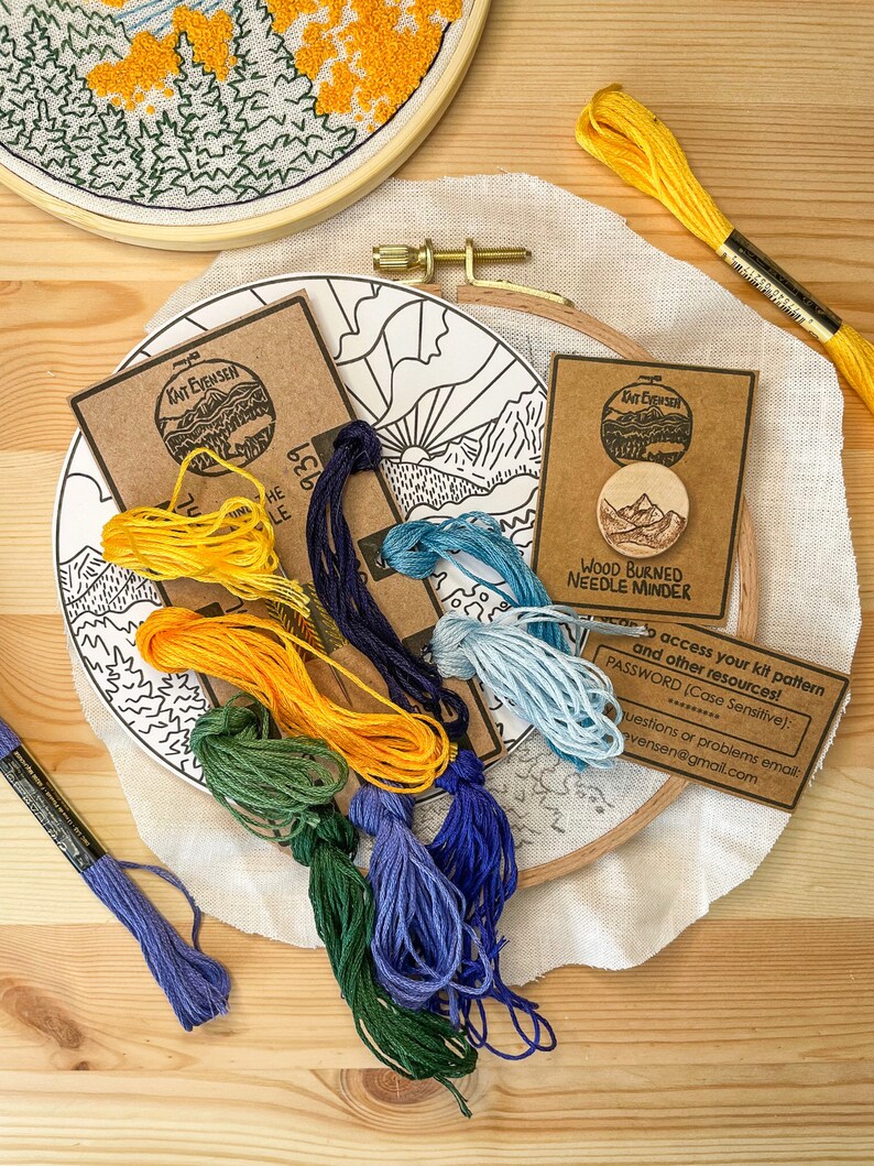 Beginner Embroidery Kit Grand Teton National Park Landscape Embroidery