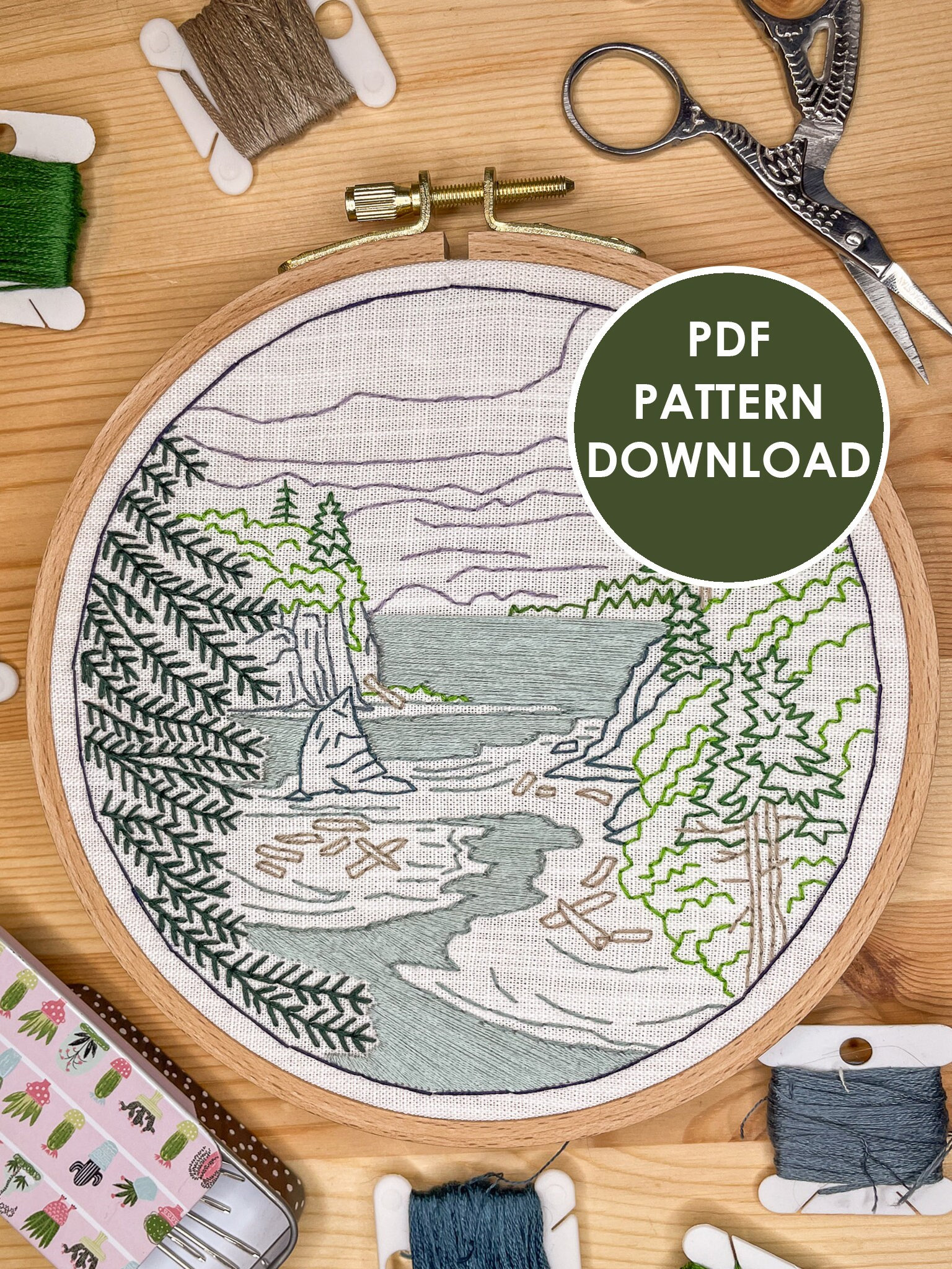 Ruby Embroidery Design PDF Embroidery Pattern | Olympic National Park | Ruby Beach | PDF ...