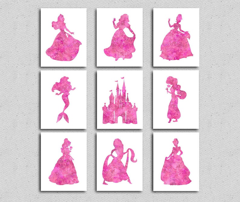 Disney Princess Wall Art Digital 8x10 Decor - Disney Princess Wall Decor Disney Princess Wall Art Digital 8x10 Decor - Disney Princess Wall Decor