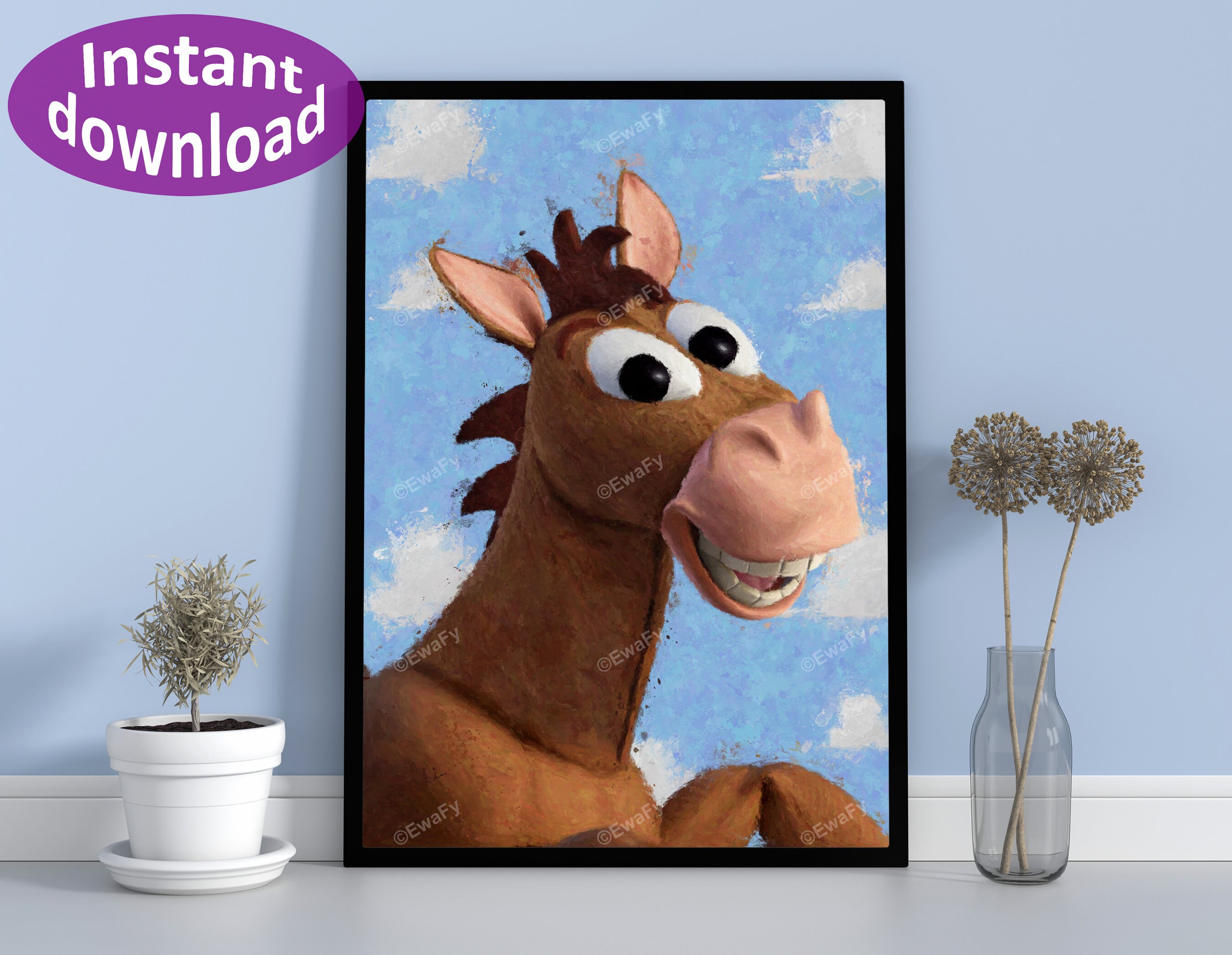 Toy story bullseye art toy story printable nursery poster | Etsy