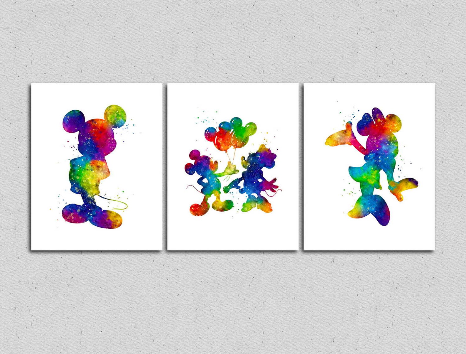 Mickey and minnie wall art set of 3 mickey printable wall art Etsy
