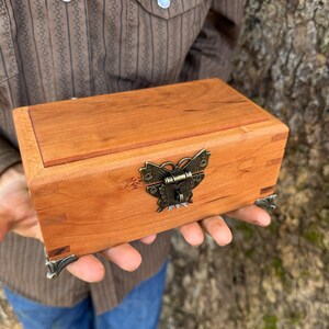 Wooden Box, Cherry Wood Box, Trinket Box, Jewelry Box, Gift Box, Reclaimed Wood Box, Decorative Box, Christmas Gift Box, Rustic Wood Box