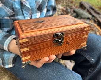 Wooden Box, Pine Wood Box, Trinket Box, Jewelry Box, Gift Box, Reclaimed Wood Box, Decorative Box, Christmas Gift Box, Rustic Wood Box