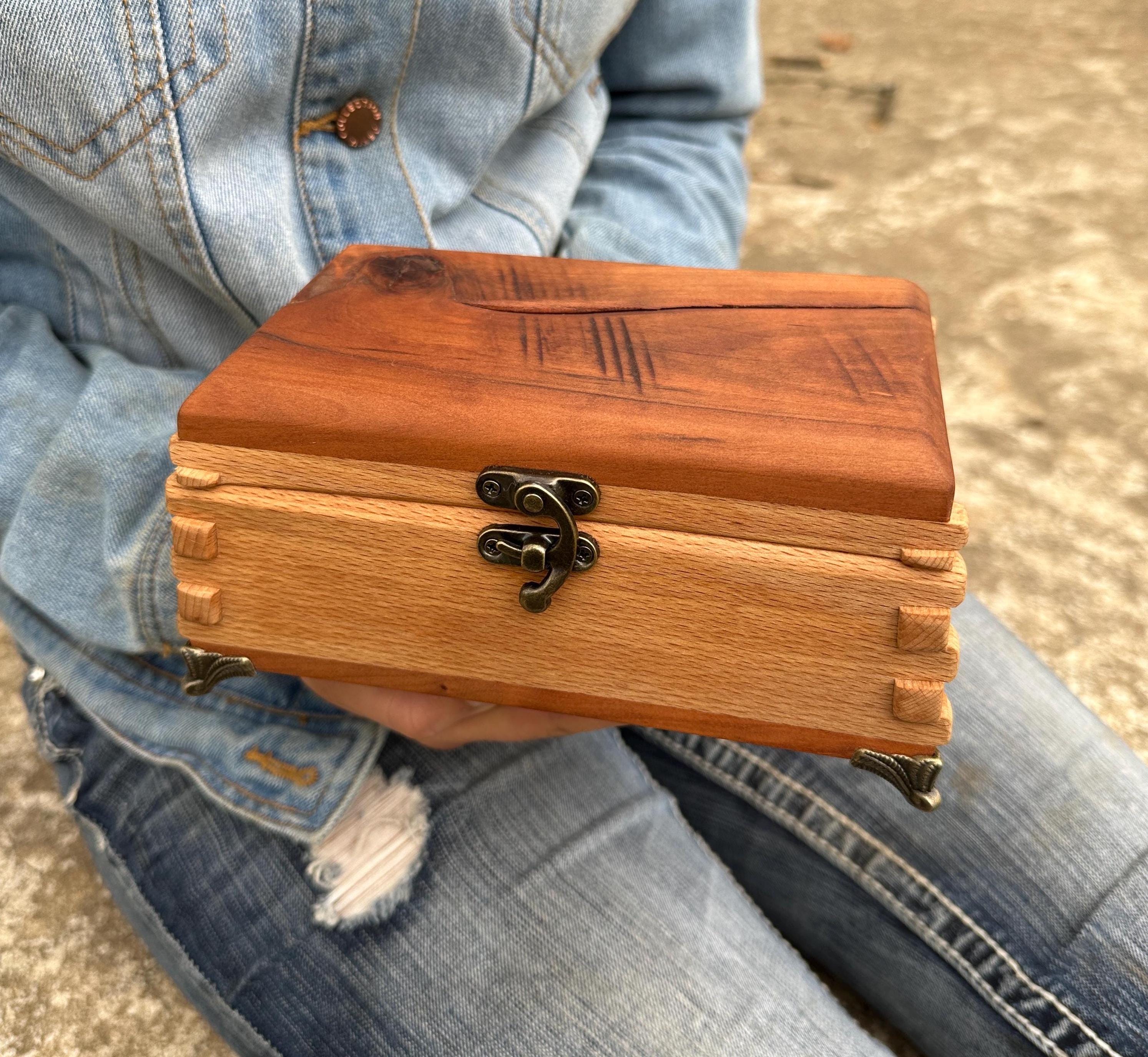 Wooden Box, Beech wood Box, Trinket Box, Jewelry Box, Gift Box, Reclaimed Wood Box, Decorative Box, Christmas Gift Box, Rustic Wood Box
