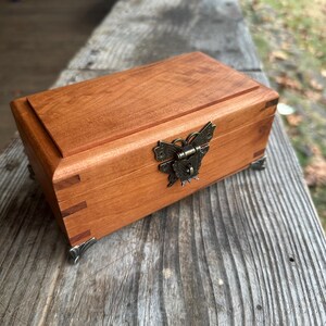Wooden Box, Cherry Wood Box, Trinket Box, Jewelry Box, Gift Box, Reclaimed Wood Box, Decorative Box, Christmas Gift Box, Rustic Wood Box