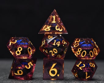 Eye of Horace | Moving Eye Liquid Core DnD Dice Set | Role Playing DnD Dice Set | Dice Set for Dungeons and Dragons | D&D Dice Set