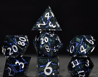 Starlight Cracked Sharp Edge Dungeons & Dragons DnD Dice Set | DnD Dice Set for Dungeons and Dragons Tabletop Role Playing Games