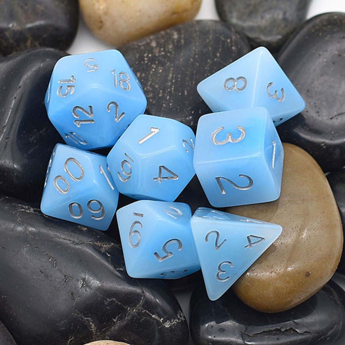 Blue Jade Imitation jade Dnd Dice gift fun D&D dice set Etsy