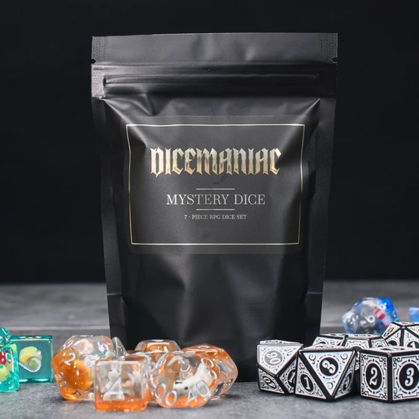 Coffret cadeau de dés mystères pour donjons et dragons | Mystère DnD Donjons & Dragons Jeu de dés | Jeux de rôle sur table, jeu de dés aléatoires