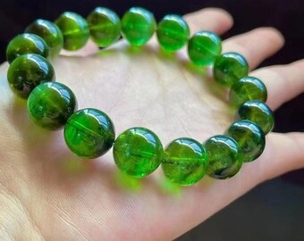 10MM Natural AAAAAAAA  Green Tourmaline Beads Bracelet,Collection grade bracelet,Wholesale Beaded Bracelets Supply,Gift jewelry bracelets.
