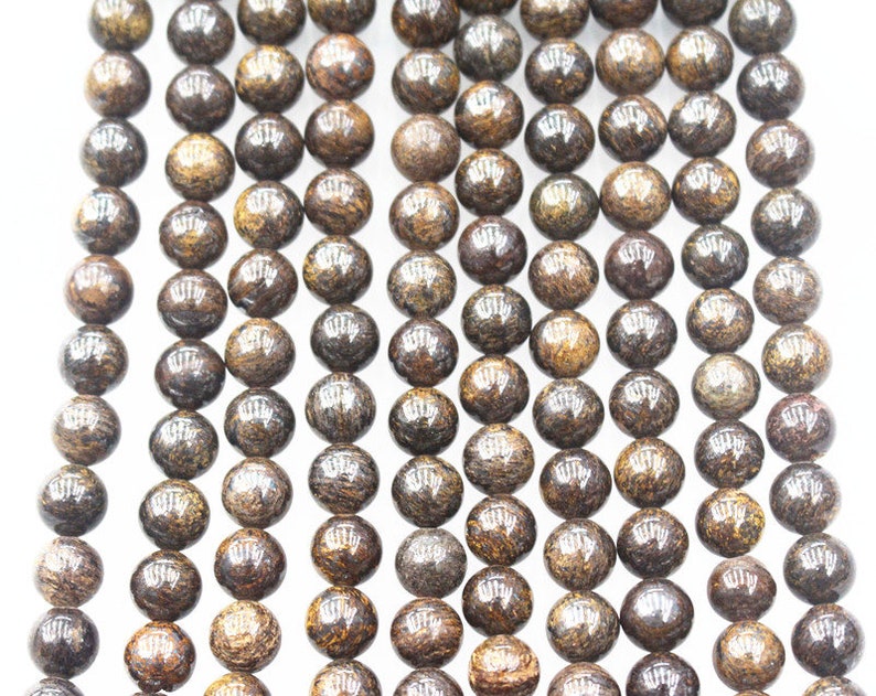 10MM Natural AA Bronzite Beads beads,15 inches per strand,Gemstone Smooth Round Loose beads wholesale supply,Diy beads