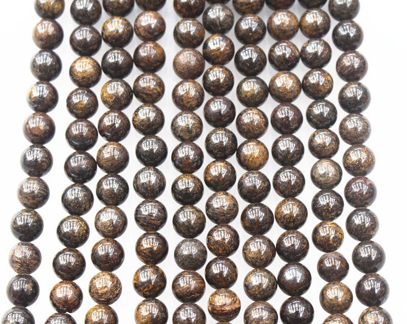 10MM Natural AA Bronzite Beads beads,15 inches per strand,Gemstone Smooth Round Loose beads wholesale supply,Diy beads
