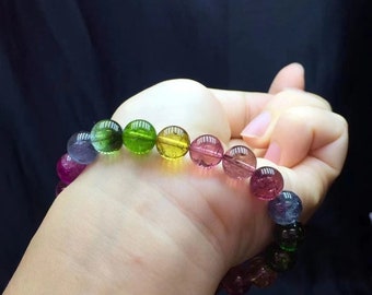 10mm Natural AAAAAAA Tourmaline Beads Bracelet,Collection grade bracelet,Wholesale Beaded Bracelets Supply,Gift jewelry bracelets.