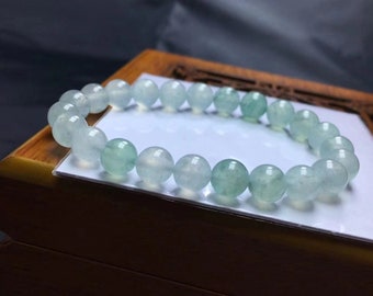 8mm+ Genuine Natural 8A Grade Burmese Jadeite Beaded bracelet, handmade TOP Quality Charm bracelet.Jewelry Making holiday For gift