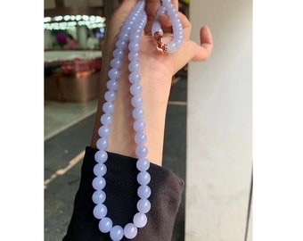 7.8mm Genuine Natural 7A Grade Burmese Jadeite Beaded Bracelet or Necklace, High Quality Charm bracelet.Jewelry Making holiday For gift
