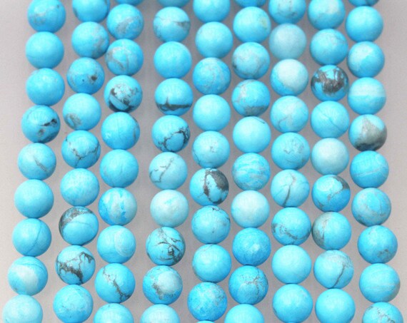 8mm Blue Turquoise Howlite Gemstone Round Loose Bead 15/'/' Jewelry Findings