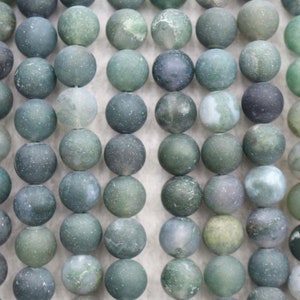 4MM -16MM Natural AA Matte Moss Agate Beads,15 inches per strand,Agate Matte Round Loose beads wholesale supply,Diy beads