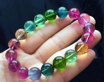 11mm Natural AAAAAA Tourmaline Beads Bracelet,Collection grade bracelet,Wholesale Beaded Bracelets Supply,Gift jewelry bracelets.