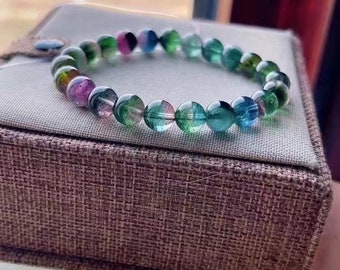 8mm Genuine Natural 7A Grade Tourmaline Beaded Bracelets, handmade Jewelry High Quality Charm bracelet.Jewelry Making holiday For gift