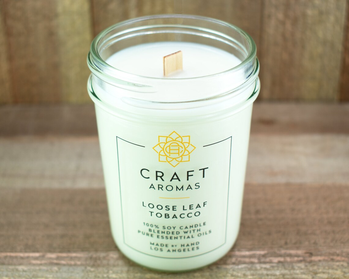 Loose Leaf Tobacco Scented Candles Scented Candles Handmade Etsy