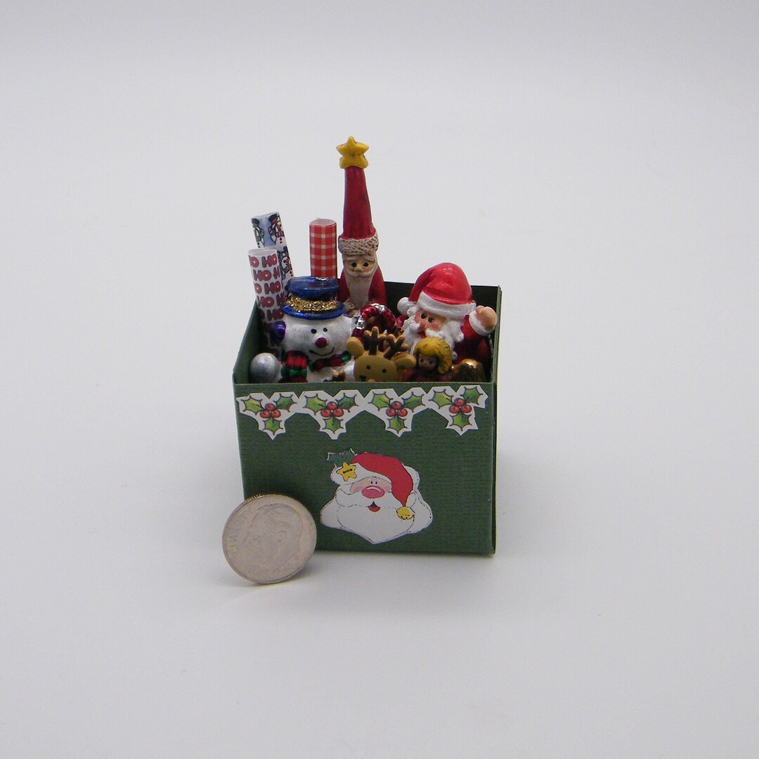 Dollhouse Miniature Christmas Decorations Box Etsy